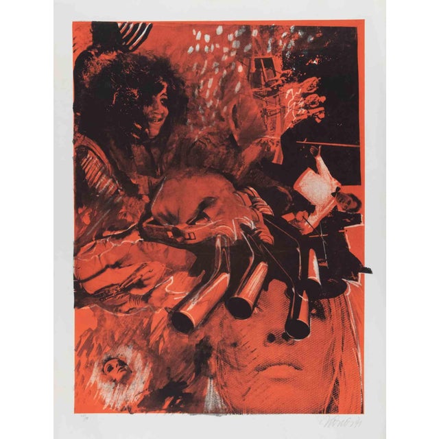 Lithograph on paper. Hand signed and numbered. Edition of 99. Very good condition. This piece is attributed to the...