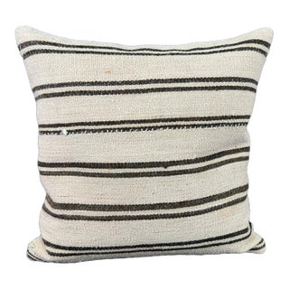 Turkish Hemp Pillow Cushion Natural Beige Dark Brown Pillow Cushion Cover 20x20 For Sale