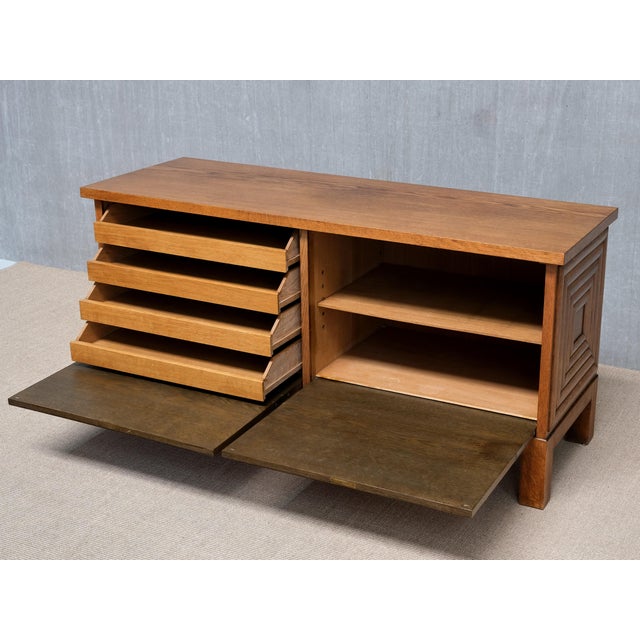 Sideboard in Oak attributed to Oscar Nilsson, Sweden, 1940s For Sale - Image 11 of 12