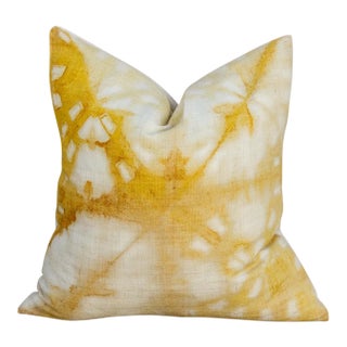 Vintage Murela Yellow Sunkissed Organic Silk Pillow For Sale