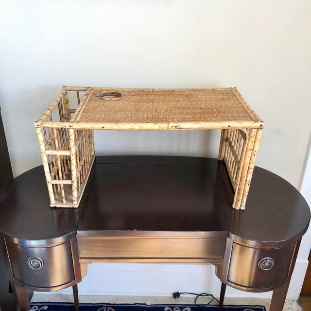 Vintage Burnt Bamboo Breakfast Tray For Sale In Buffalo - Image 6 of 6