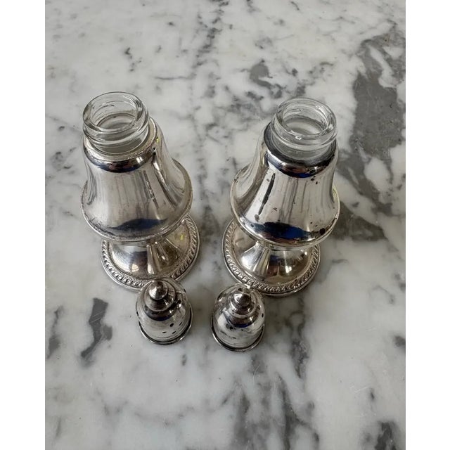 Vintage Sterling Silver Salt and Pepper Shakers by Raimond Manufacturing & Co. - Weighted/Stamped For Sale In New York - Image 6 of 6