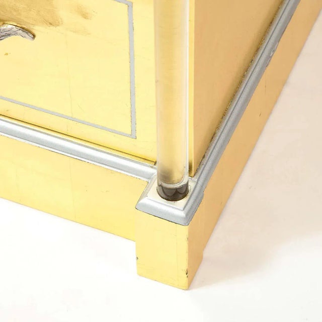 1940s Hollywood White/Yellow Gilt and Lucite Side/End Table by Grosfeld House For Sale - Image 10 of 13