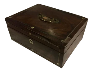 19th Century Rosewood Jewelry Box With Inlay
