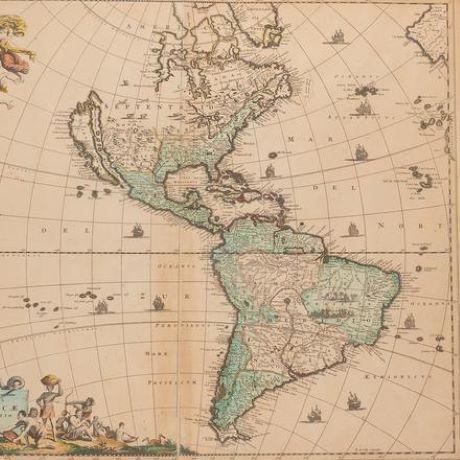 Antique Map Of The Americas By Frederick De Wit Chairish