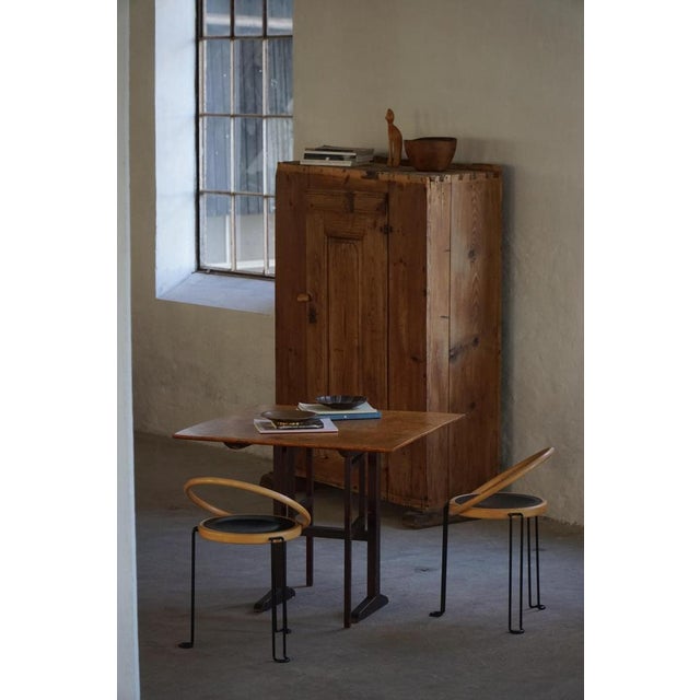 Antique Swedish Primitive Patinated Folk Art Cabinet in Pine, 1700s For Sale - Image 10 of 18