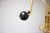 Postmodern Italian Brass Coat Rack with Black Wooden Finials, 1980 For Sale - Image 3 of 12