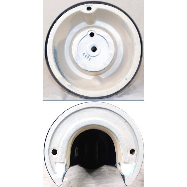 1999 Vintage Kohler Revival Dark Navy Blue Vitreous China Pedestal Sink With Kohler Faucet For Sale - Image 17 of 18