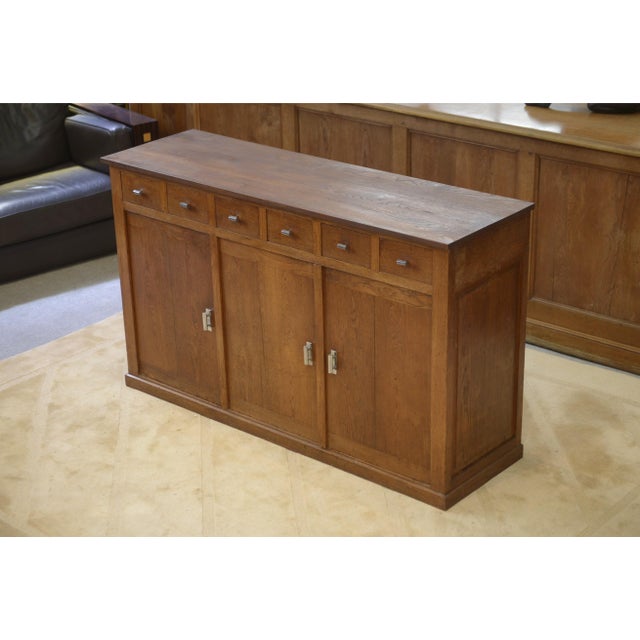 Wood Modernist Art Deco Oak Buffet, 1940s For Sale - Image 7 of 15