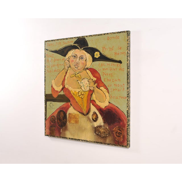 Late 20th Century Ira Yeager 20th Century Painting of French Anthropomorphic Woman For Sale - Image 5 of 18