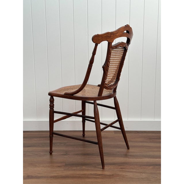 Victorian Era Antique Cane & Wood Dining Chairs, Set of 4 For Sale In Greensboro - Image 6 of 18