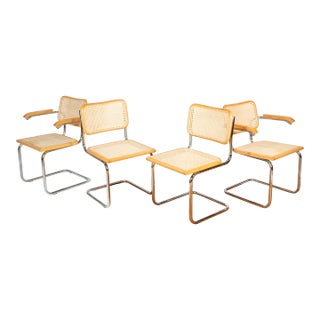 1970s Vintage Marcel Breuer Attributed. Cesca Dining Chairs - Set of 4 For Sale