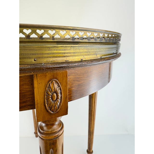 Early 20th Century Vintage Mid 20th Century Louis XVI Style Mahogany Marble Top Guéridon Side Table For Sale - Image 5 of 13