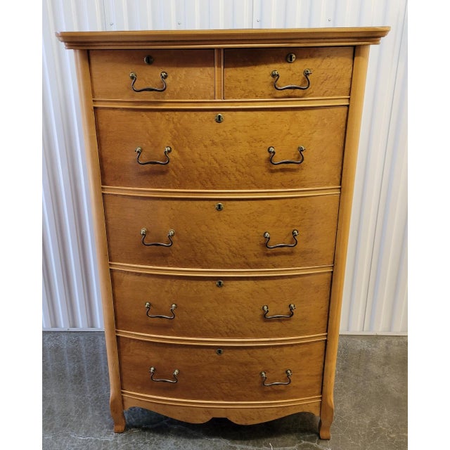 Antique American Birdseye Maple Tall Chest of Drawers Chairish