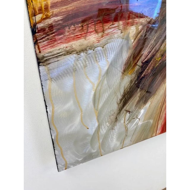 Metal Abstract Wall Art by Milo Tor After Wilfred Lang , Acrylic on Aluminum, Signed For Sale - Image 7 of 12