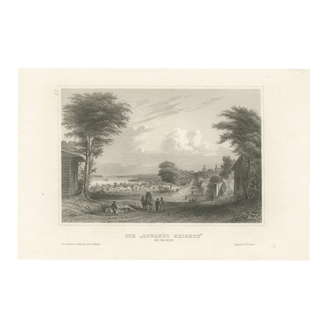 Joseph Meyer and Hermann Meyer, View of Gowanus Heights Brooklyn New York, 1850, Engraving For Sale