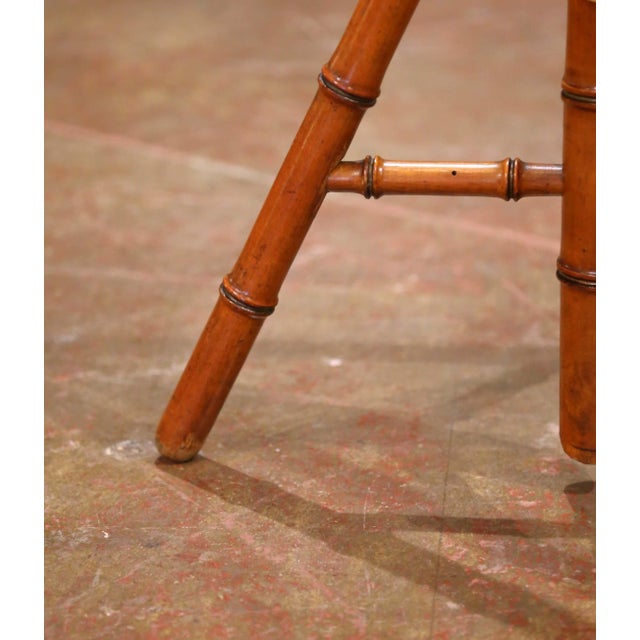 19th Century French Hand Crafted Faux Bamboo Tripod Display or Plant Stand For Sale - Image 10 of 12
