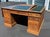 Brass Antique Double Pedestal Partners British Campaign Desk Solid Oak -Rare Antique-Made in England For Sale - Image 8 of 8