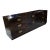 Hollywood Regency Campaign Style Ebonized Mahogany Credenza With Recessed Brass Pulls and Corner Mounts, 1970s For Sale