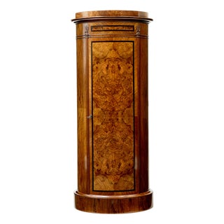 Burr Walnut Pedestal Cupboard, 1870s For Sale