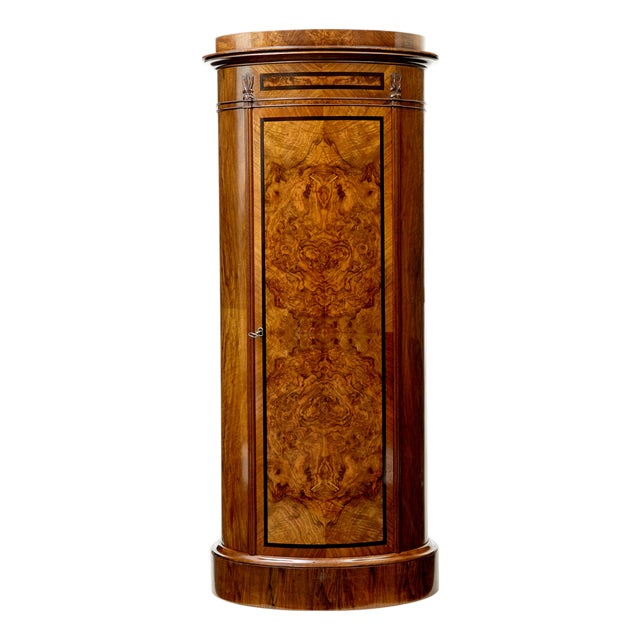 Burr Walnut Pedestal Cupboard, 1870s For Sale