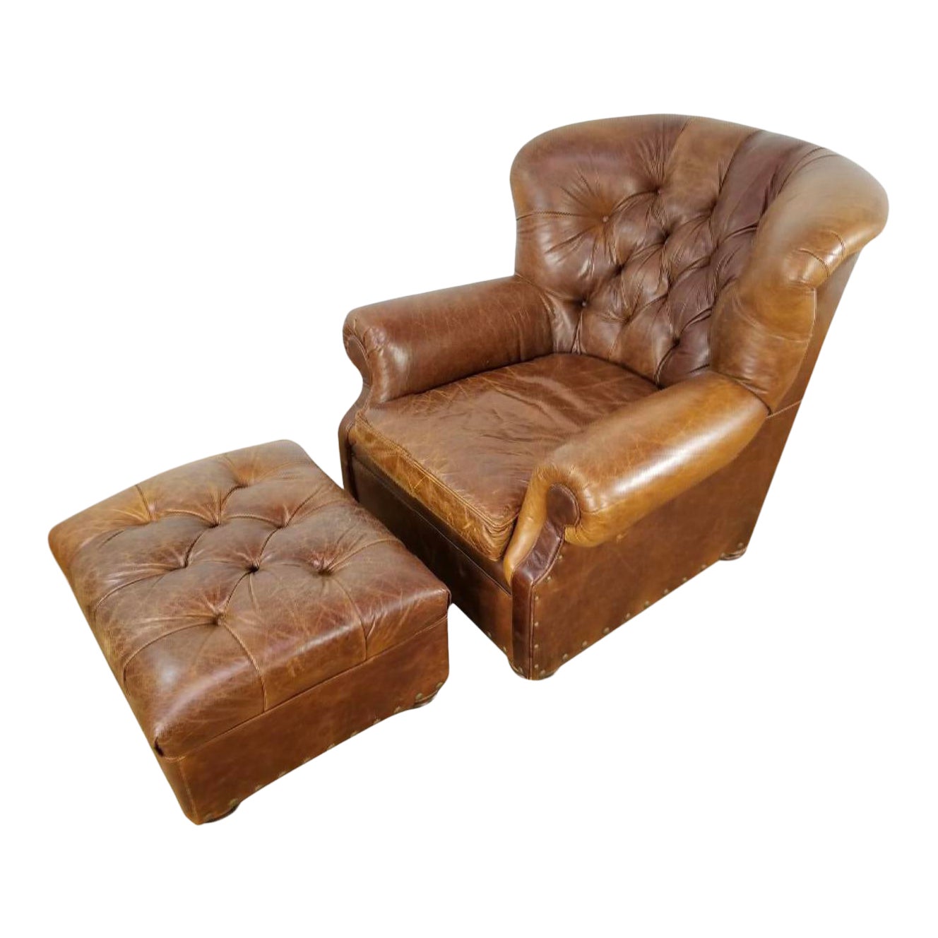 Restoration Hardware Churchill Chair and Ottoman Chairish