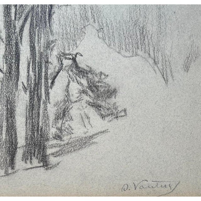 Otto Vautier, Tree, Graphite on Paper For Sale - Image 3 of 12