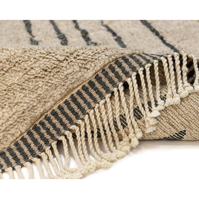 Black Large Hand-Knotted Wool Premium Rug by Azele Studio For Sale - Image 8 of 13