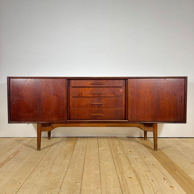 Wood Vintage Scandinavian Teak Sideboard with Drawers, 1960s For Sale - Image 7 of 9