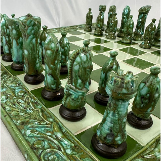 Mid Century Italian Majolica Chess Set For Sale In Houston - Image 6 of 7