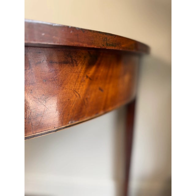 Large Demi Lune Console Table in Mahogany For Sale - Image 9 of 12