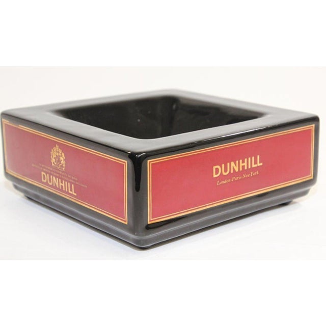 Ceramic Dunhill Cigar Ashtray Catchall England Black and Red Collectible 1970 For Sale - Image 7 of 14