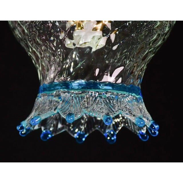 1980s Murano Glass Pendant Lights, Blue & Transparent - Set of 5 For Sale - Image 10 of 11