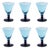 Contemporary Fusion Two-Tone 6-Piece Cocktail Glass Set, Night Blue with Aqua For Sale - Image 3 of 3