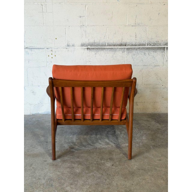 1960s In Style of Ib Kofod-Larsen for Selig Teak Lounge Chair Newly Reupholstered Mid-Century Modern 1960s For Sale - Image 5 of 12