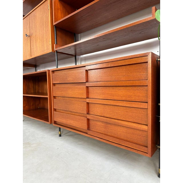 Black Vintage Teak Freestanding Shelving Unit, 1960s For Sale - Image 8 of 18