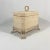 Postmodern Faux Travertine Ceramic Box With Metal Stand and Handle For Sale - Image 13 of 13