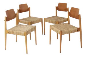 Vintage German Bauhaus SE19 Chairs by Egon Eiermann, 1950s, Set of 4