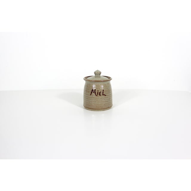 Farmhouse Vintage French Studio Pottery Honey Pot Jar For Sale - Image 3 of 9