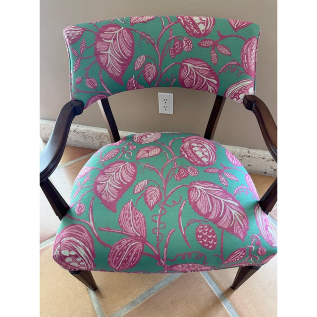 Bring a touch of vintage tropical vibes to your space with this Antique Palm Beach Chic Accent Arm Chair. Featuring...