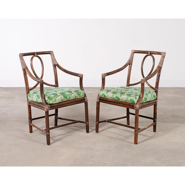 Set of Six McGuire Rattan Leona Loop Back Dining Chairs For Sale In Sacramento - Image 6 of 18