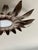 Antique Spanish Sunburst Iron & Glass Light Fixture For Sale - Image 4 of 5