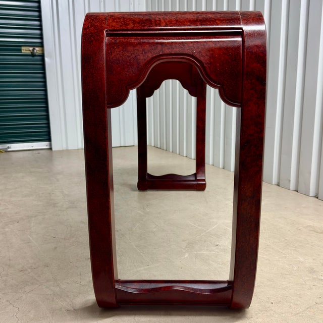 Henredon Henredon Chinoiserie Console Table in Original Faux Tortoise Shell Finish For Sale - Image 4 of 16