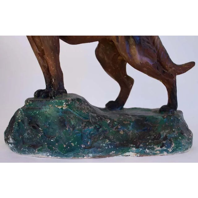 Vintage Chalkware German Shepherd Dog Figure For Sale - Image 4 of 5