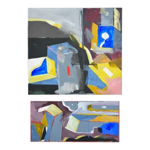 Vintage Abstract Diptych -- Entrance One Collage by James Coughlin