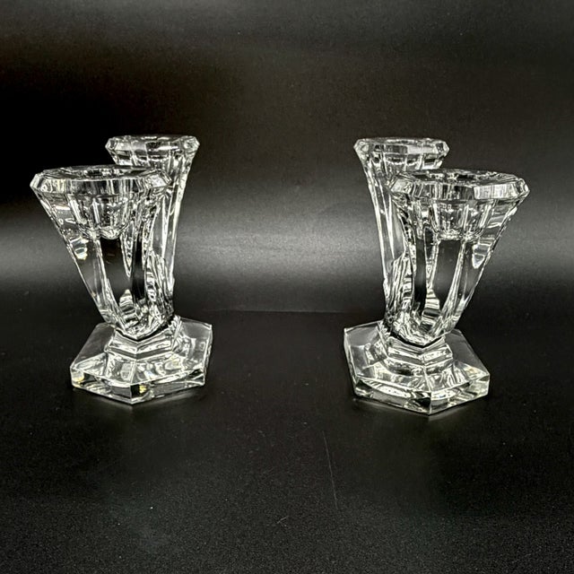 Imperial Crystal Twin-Arm Candelabra from Val Saint Lambert, Belgium, 1950s, Set of 2 For Sale - Image 11 of 18