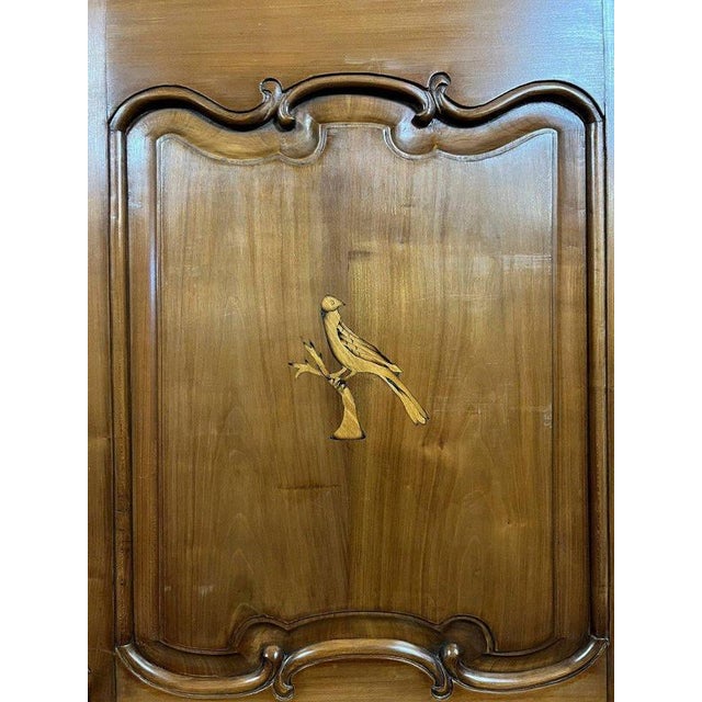 Antique Louis XIV Style Cherrywood and Marquetry Wardrobe For Sale - Image 5 of 8