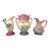 1940s Set of 3 Hull Pottery Floral Pitchers Vases For Sale