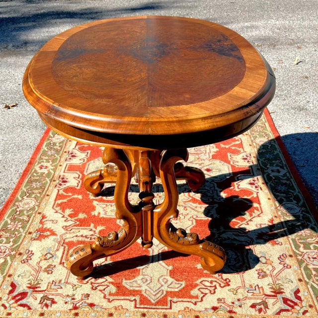Mid 19th Century Antique Burr Walnut Window Table, Occasional Table For Sale - Image 9 of 12