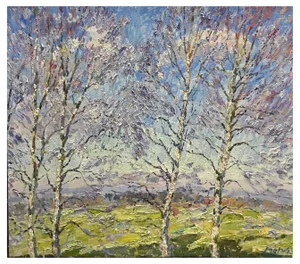 Georgij Moroz, Spring Birches, 2004, Oil on Canvas
